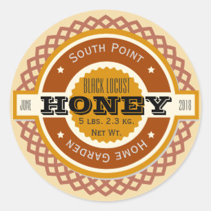 Vintage Black Locust Honey Jar Classic Round Sticker