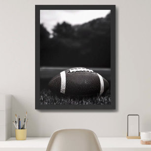 Vintage Black Monochrome Football Poster
