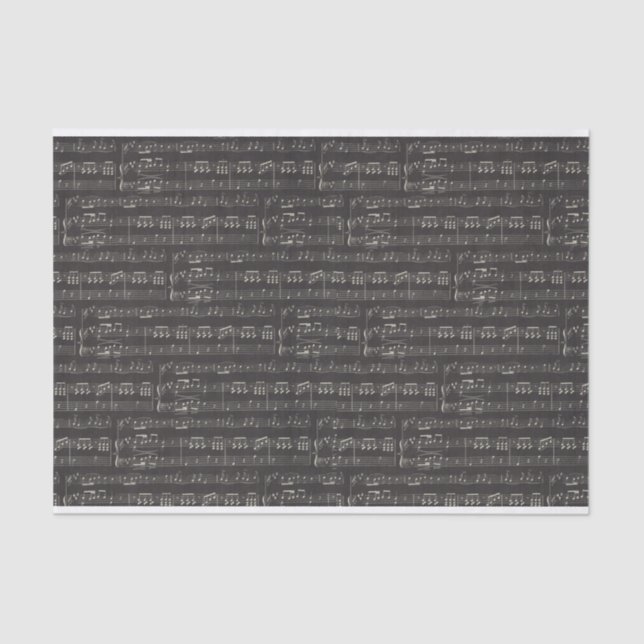 Vintage black music note Pattern Musician   Tissue Paper (Front)