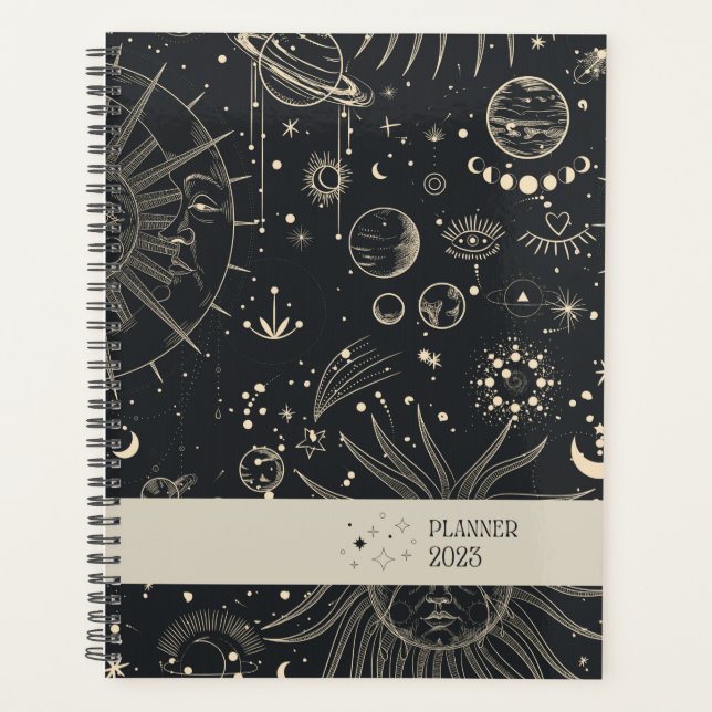 Vintage Black Mystic Astral Planner (Front)
