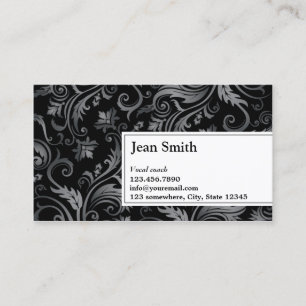 Vintage Black Ornament Vocal Coach Business Card