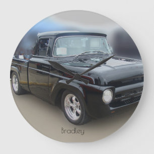 Vintage Black Pickup Large Clock