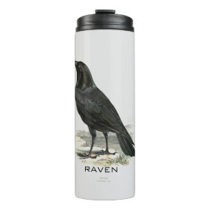 Vintage Black Raven Personalised Thermal Tumbler