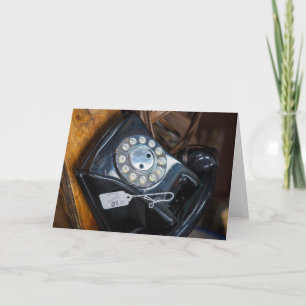 Vintage Black Rotary Dial Telephone Card