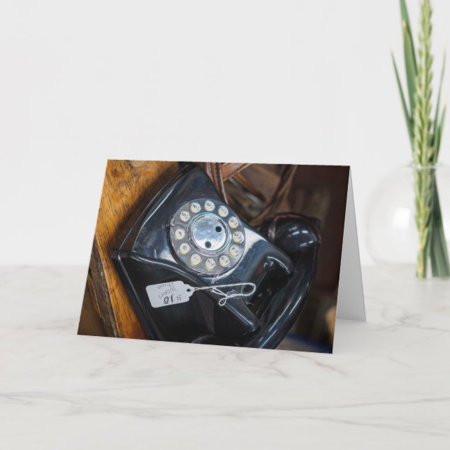 Vintage Black Rotary Dial Telephone Card (Front)