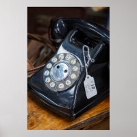Vintage Black Rotary Dial Telephone