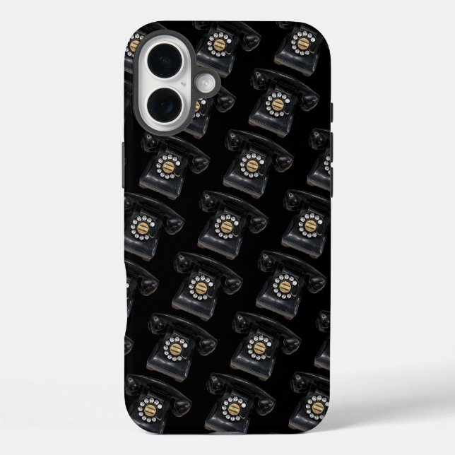 Vintage Black Rotary Phone Case-Mate iPhone Case (Back)