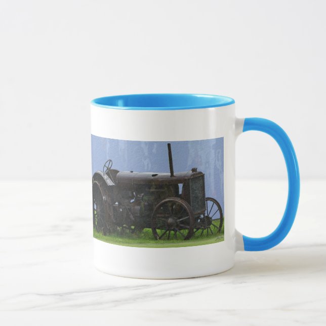 Vintage Black tractor - Farm Vehicle Mug (Right)