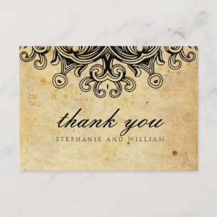 Vintage Black Wedding Thank You Card