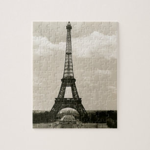 Vintage Black & White Eiffel Tower Jigsaw Puzzle