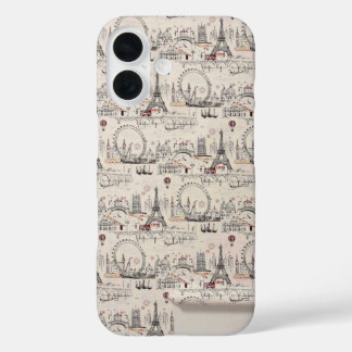 Vintage Black & White Europe Images iPhone 16 Case