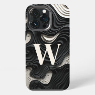 Vintage Black & White Floral iPhone 13 Pro Case