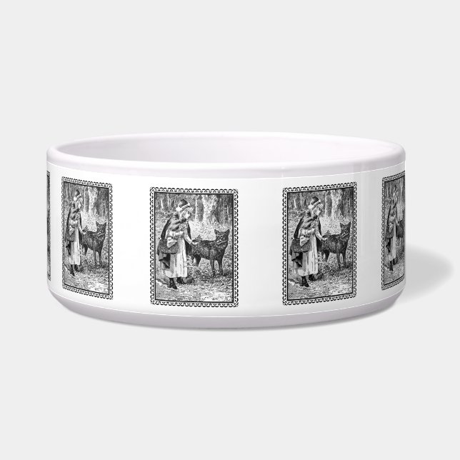 Vintage Black White Framed Red Riding Hood Wolf (Right)