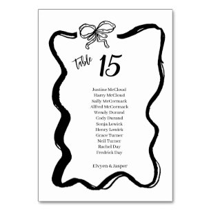 Vintage Black & White Hand-drawn Frame Wedding Table Number