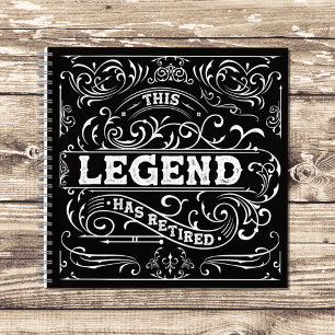Vintage Black White Legend Retirement Guest Book