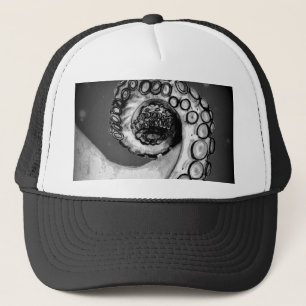 Vintage Black & White Nautical Octopus Tentacle Trucker Hat