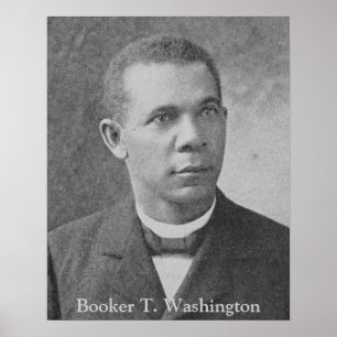 Vintage Black & White Photo Booker T. Washington Poster