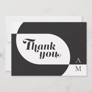 Vintage Black White Photo Thank You Card