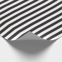 Vintage Black White Stripes Wrapping Paper