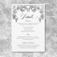 Vintage Black & White Tapestry Floral Wedding