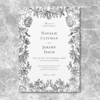 Vintage Black & White Tapestry Floral Wedding