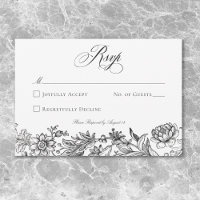 Vintage Black & White Tapestry Floral Wedding