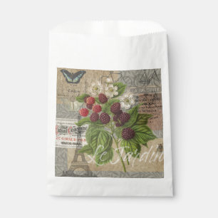 Vintage Blackberries & French Ephemera Art Collage Favour Bags