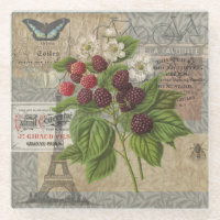 Vintage Blackberries & French Ephemera Art Collage