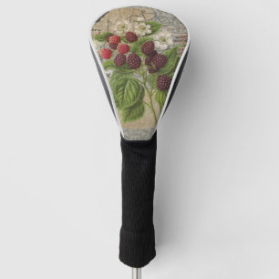 Vintage Blackberries & French Ephemera Art Collage Golf Head Cover