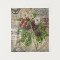 Vintage Blackberries & French Ephemera Art Collage