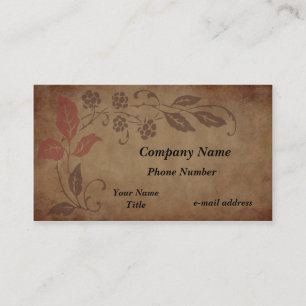 Vintage Blackberries Graphic Aged Paper Business Card