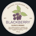 Vintage Blackberry Fruit Jam Homemade Product Classic Round Sticker<br><div class="desc">Upgrade your brand with this customised blackberry fruit labels. Discover the perfect finishing touch for your delectable creations with this customisable blackberry canning product labels. Whether you sell homemade blackberry fruit jam, fruit juice, jelly, pies, cakes, tarts and drinks, these labels are designed to add a touch of elegance to...</div>