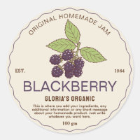 Vintage Blackberry Fruit Jam Homemade Product