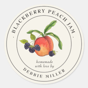 Vintage Blackberry Peach jam Craft  Labels 