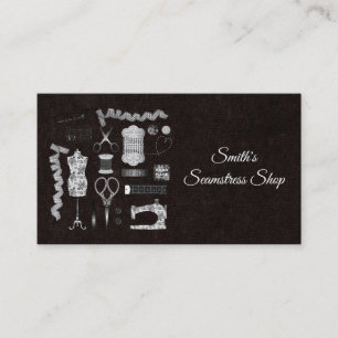 Vintage Blackboard Seamstress Business Card