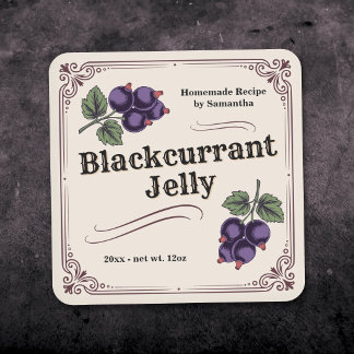 Vintage Blackcurrant Jelly Label Sticker
