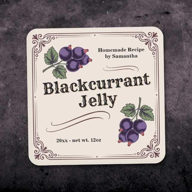 Vintage Blackcurrant Jelly Label Sticker (Vintage Blackcurrant Jelly Label Sticker)