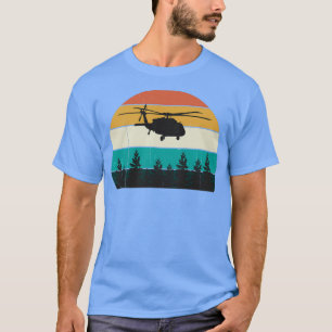 Vintage Blackhawk Helicopter Retro War Sunset T-Shirt