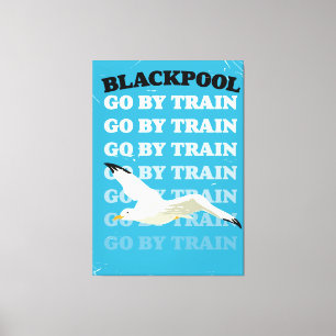 Vintage Blackpool seaside poster Canvas Print