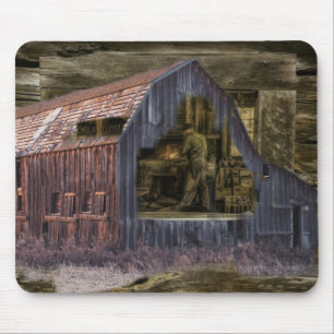 Vintage Blacksmith Shop Welder Mouse Mat