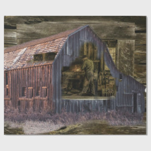 Vintage Blacksmith Shop Welder Wrapping Paper