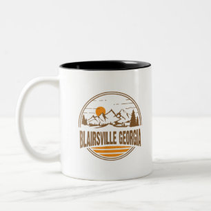 Vintage Blairsville, Georgia Mountain Hiking Souve Two-Tone Coffee Mug