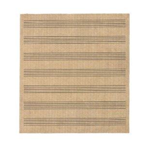 Vintage Blank Sheet Music 7 Staves Notepad