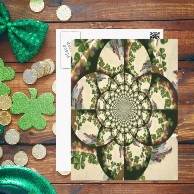 Vintage Blarney Castle & Shamrocks Kaleidoscope Postcard (Vintage Blarney Castle & Shamrocks Kaleidoscope Postcard)