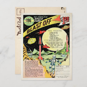 Vintage Blast Off Game Ad Postcard