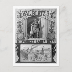 Vintage Blatz's Milwaukee Lager Beer Postcard