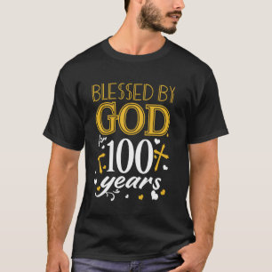 Vintage Blessed By God For 100 Years Happy 100th B T-Shirt