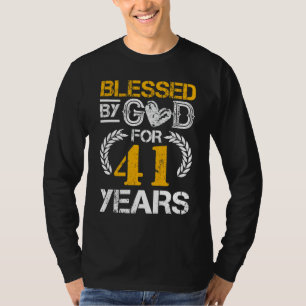 Vintage Blessed By God For 41 Years Happy 41st Bir T-Shirt
