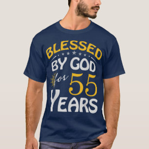 Vintage Blessed by God For 55 Years Old Happy 55th T-Shirt