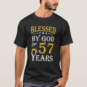 Vintage Blessed By God For 57 Years Happy 57th T-Shirt